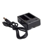 Chargeur de batterie pour gopro hero5 2 usb port accessoire cam�scope avec c�ble 2 canaux magideal