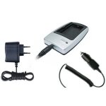 Chargeur batterie (secteur & voiture) pour panasonic s004 compatible avec: panasonic lumix dmc - fx2, ...