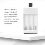 Chargeur de batterie usb 3 emplacemments pour piles rechargeables aa / aaa, pour t�l�commande, microphone, ...