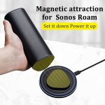 Chargeur magntique sans fil pour sonos roam, avec anneau led bleu, indicateur de charge portable, base ...