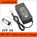 Chargeur de vlo electrique, adaptateur secteur, chargeur de batterie, 3 broches xlr, 36v, 5a, scooter, ...