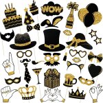 Checarzhn - - no1 - lot de 36 accessoires photo amusants pour fte d'anniversaire, accessoires de selfie ...