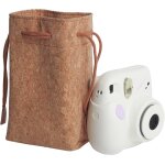 Checarzhn - - no1 - etui de protection en cuir synthtique pour appareil photo instax mini 11, cork b, ...