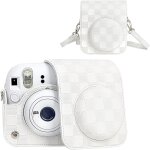 Checarzhn - - no1 - housse pour appareil photo instantan instax mini 12, sac de transport style damier ...