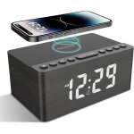 Checarzhn - - no1 - radio réveil numérique en bois avec radio fm, statio ort de charge usb sans fil rapide ... Checarzhn - - no1 - radio réveil numérique en bois avec radio fm, statio ort de charge usb sans fil rapide ...