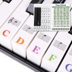 Chenquansarl - lot de 2 autocollants pour clavier de piano avec tableau d'accords de piano pour 88 / ... Chenquansarl - lot de 2 autocollants pour clavier de piano avec tableau d'accords de piano pour 88 / ...