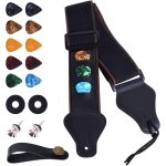 Chenquansarl - lot de 4 sangle de guitare avec extrémités en cuir courroie de guitare longueur réglable ... Chenquansarl - lot de 4 sangle de guitare avec extrémités en cuir courroie de guitare longueur réglable ...