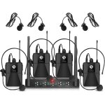 Chenquansarl - audio pro uhf systme de microphone sans fil 4 canaux avec micro cravate sans fil, rcepteur ...