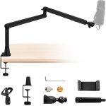 Chenquansarl - bras microphone avec tige dextension supplmentaire, rglable a 360 pivotant bras de micro ...