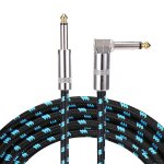 Chenquansarl - c�ble de guitare professionnel tress� sans bruit de 1 m�tre en forme de l avec pr jack ...