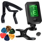Chenquansarl - capodastre accordeur a clipser pour guitare, basse, violon, ukul�l� avec m�diators (accordeur ...