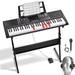 Chenquansarl - clavier piano numrique, 61 touches, piano a clavier electrique portable, support, 600 ...