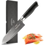 Chenquansarl - couteau santoku en acier damas vg10 de 6, 3 pouces, lame ultra - tranchante idale pour ...