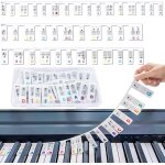 Chenquansarl - etiquettes de notes de clavier de piano amovibles, bandes de superposition de notes de ... Chenquansarl - etiquettes de notes de clavier de piano amovibles, bandes de superposition de notes de ...