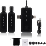 Chenquansarl - microphone cravate sans fil pour iphone / android, 3 en 1 mini microphone avec ecran led ...