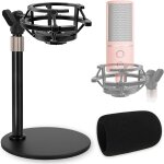 Chenquansarl - pied de micro de bureau avec support antichoc, bonnette en mousse, support de microphone ...