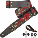 Chenquansarl - sangle de guitare brodes de 2 , pour basses, guitares electriques et acoustiques, boucles, ...