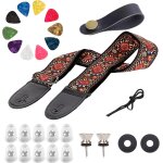 Chenquansarl - sangle de guitare, coton tisse sangle guitare rglable pour guitare basse, electrique ...