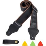 Chenquansarl - sangle de guitare rglable en coton avec 3 mdiators et 1 manche pour guitare electrique ...