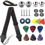 Chenquansarl - sangle de guitare rglable en coton - sangle de guitare - avec extrmits en cuir - pour ...