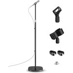 Chenquansarl - support de microphone - pied de micro universel avec base pondere compacte, 2 clipss ...