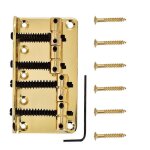 Chevalet de basse professionnel a quatre cordes en m�tal pour guitare basse electrique a 4 cordes (dor�) ...