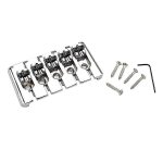 Chevalet fixe chromé a 5 cordes pour pièces de guitare basse electrique accessoires Chevalet fixe chromé a 5 cordes pour pièces de guitare basse electrique accessoires