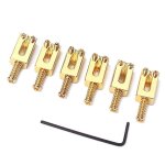Chevalets de guitare rectangulaires pour remplacement de guitare electrique fender strat tele, or (lot ... Chevalets de guitare rectangulaires pour remplacement de guitare electrique fender strat tele, or (lot ...