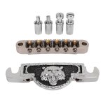 Chevalet de selle a rouleaux de guitare metal tiger silver remplacement d�coratif du chevalet de guitare ...