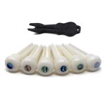 Chevilles de chevalet de guitare acoustique en os de b?uf avec point de nacre pour guitare folk acoustique ...