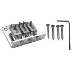 Cigar box guitar parts : 3 cordes chrome hard - tail r�glable chevalet silver color - l hy