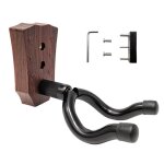 Cintre mural, cintre de support de ukul�l� en forme de u en bois de noyer noir, crochet de montage mural ...