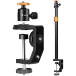 Clamp stand camera desk mount avec vis standard 1 / 4, rotule et tige d'extension réglable de 33 à 60 ... Clamp stand camera desk mount avec vis standard 1 / 4, rotule et tige d'extension réglable de 33 à 60 ...