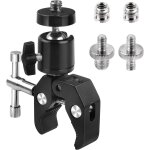 Super clamp tripod with 1 / 4 inch 3 / 8 inch thread adapter, super clamp mount, mini super clamp camera ...