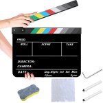 Clap de cinma, clap en acrylique pour film d'action, accessoires de cinma hollywood, clap de scne, ...