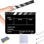 Clap de cinma, acrylique film clapper avec kit gratuit, clap ralisateur professionnel et marqueur, ...