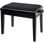 Classic cantabile banquette pour piano (noir poli fin), bois massif