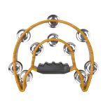 Cloche a main en forme de demi - lune a double couche, bois de mars, tambourin, caf, portable, musique, ...
