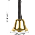 Cloche a main polyvalente pour l'�cole, l'h�tel, les ev�nements et la d�coration - fer durable avec manche ...