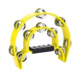 Clochette a double rang�e de grelots, tambourin, instrument de musique a percussion (jaune)