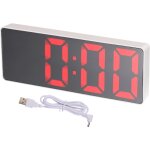 Cmjaagur - réveil electronique carré avec boîtier blanc miroir lumière rouge, réveil numérique pour chambre ... Cmjaagur - réveil electronique carré avec boîtier blanc miroir lumière rouge, réveil numérique pour chambre ...