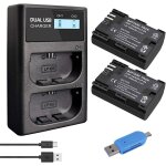 Cmwx - 2 pack lp - e6 lp e6n batterie de remplacement et chargeur de batterie usb lcd double compatible ...