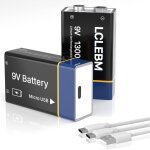 Cmwx - piles 9v rechargeables par usb, 1300mah 9v lithium rechargeables piles li - ion 9 volt longue ...