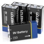 Cmwx - piles 9v rechargeables par usb, 1300mah 9v lithium rechargeables piles li - ion 9 volt longue ...