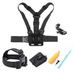 Cnyo� pour gopro accessoires set chest head strap flottant grip pour sjcam sj4000 sj8000 gopro hero 5 ...