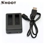 Cnyo� shoot ahdbt - 401 usb chargeur de batterie double port pour gopro hero 4 hero4 noir sliver cam�ra ...