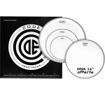 Code drumheads tpgenclrr - pack peaux 10  12  16  generator transparentes rock + dna sable 14