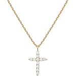 Collier croix plaqu or 14k pour femme, collier en or pour femme