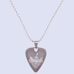 Collier avec mdiator pour guitare acoustique, electrique ou basse, plectre fin en mtal, sur pendentif, ...