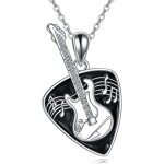 Collier mdiator de guitare en argent sterling avec pendentif note de musique - cadeau pour les amateurs ...